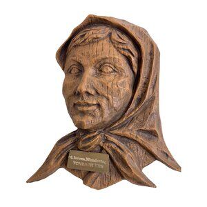 VTG 79 Woman Peasant Hand-Carved Wooden Wall Sculpture German Wandertag Tonbach